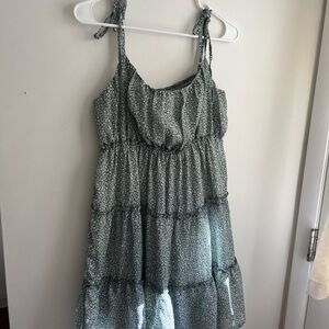 Elegant Green Floral Women's Casual Dress
